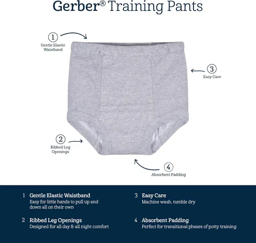 Vista 7 de Gerber Pack de 4 pantalones de entrenamiento y ropa interior para bebés y niñas