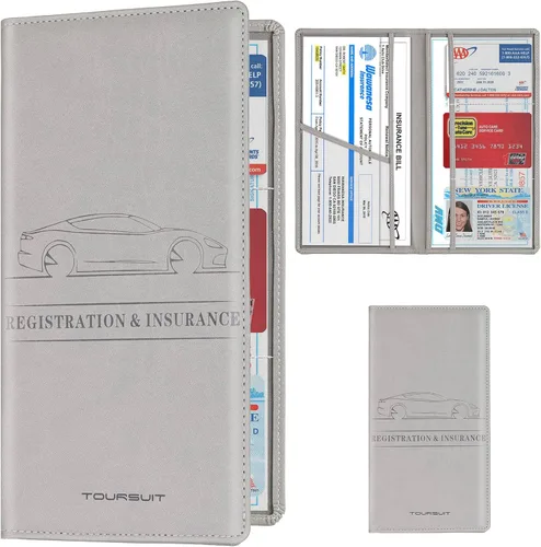 Vista 11 de TOURSUIT Soporte para Registro de Coche y Tarjeta de Seguro, Organizador de Compartimento para Documentos de Licencia en Guantera, Accesorios