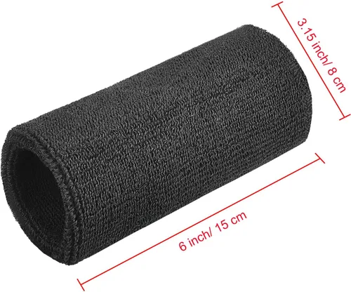 Vista 2 de WILLBOND Bandas de sudor de muñeca de 6 pulgadas para hombres y mujeres, elásticas, atléticas, largas, absorbentes, para baloncesto, tenis, correr