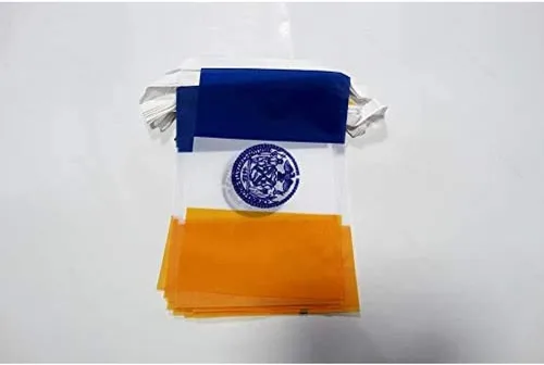 Vista 36 de Guatemala 19.7 ft BUNTING Flag 20 banderas 9'' x 6'' - Banderas de cuerda guatemalteca 5.9 x 8.3 in - AZ FLAG