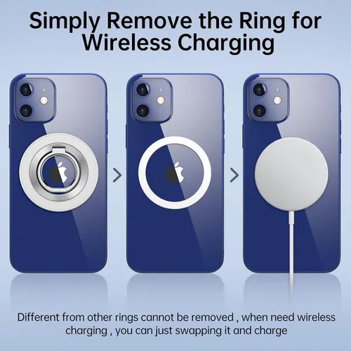 Vista 7 de SYNCWIRE Soporte de Anillo Magnético para Teléfono para MagSafe, Rotación de 360°, Soporte de Agarre para Teléfono Celular, Anillo para Dedo Atril