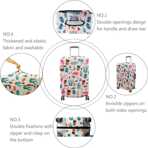 Vista 4 de TRAVELKIN Funda protectora de maleta de elastano elástica para viaje, funda protectora de maleta de 18242832 pulgadas, funda protectora de equipaje