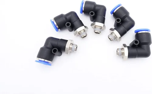 Vista 35 de Accesorio de Conexión por Empuje 1/2" Tubo OD x 1/2" Rosca Macho NPT, Codo Neumático Macho para Línea de Aire y Agua de 90 Grados con Giratorio