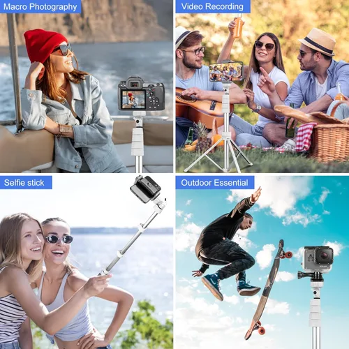 Vista 42 de SENSYNE Trípode de teléfono de 62 pulgadas y palo para selfie, soporte extensible para teléfono celular con control remoto inalámbrico y soporte