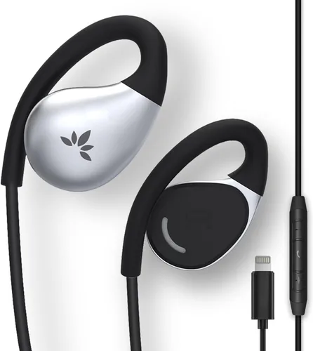 Vista 7 de Avantree Resolve – Auriculares con cable abierto de 3.5mm AUX con micrófono y gancho sobre la oreja, para personas mayores y hombres con orejas