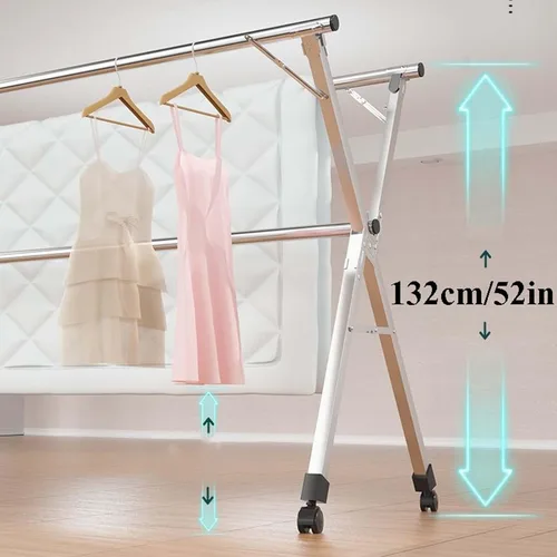 Vista 6 de This Clothes Drying Rack Heavy Duty Outdoor, Adjustable and Foldable Space Saving Laundry Drying Rack, Stainless Steel Laundry Garment Dryer