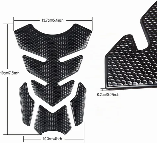 Vista 2 de TOMALL Protector de tanque de gas 3D, almohadilla de goma suave, antideslizante, impermeable, decoración de motocicleta (negro)