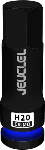 Vista 22 de Enchufe de punta de impacto hexagonal de 0.669 in, H17 1/2 pulgadas, adaptador de destornillador hexagonal de acero Cr-Mo para llaves de trinquete