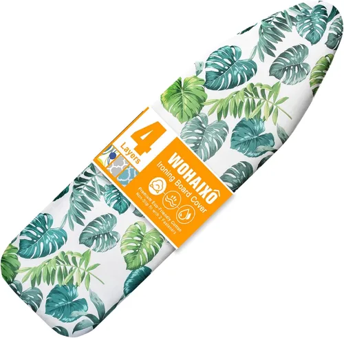 Vista 11 de Funda y almohadilla para tabla de planchar, tamaño estándar de 15" x 54" pulgadas, funda de repuesto para tabla de planchar, 4 capas extra gruesa