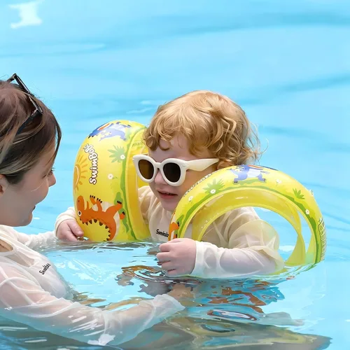 Vista 3 de Flotadores inflables de natación para niños pequeños de 3 a 6 años Azul
