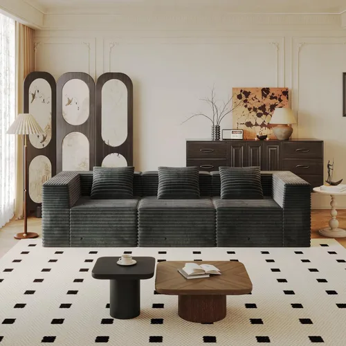 Vista 9 de Modular Sectional Sofa Set, L Shaped Couch with High Density Memory Foam, Convertible Boneless Cloud for Living Room, Bedroom, Apartment, Sleeper