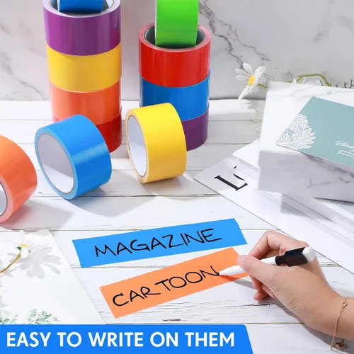 Vista 4 de 36 rollos de cinta adhesiva de colores a granel de 10 yardas x 2 pulgadas, arco iris, resistente, impermeable, cinta de pato colorida para bricolaje