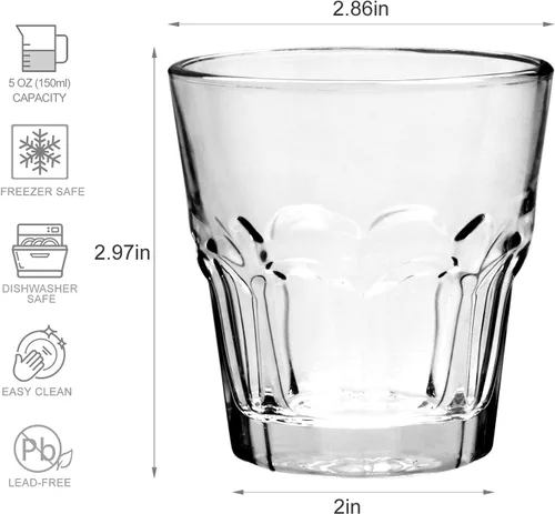 Vista 2 de Vasos apilables Rock Bar de 4.5 onzas – Juego de 8 vasos para beber