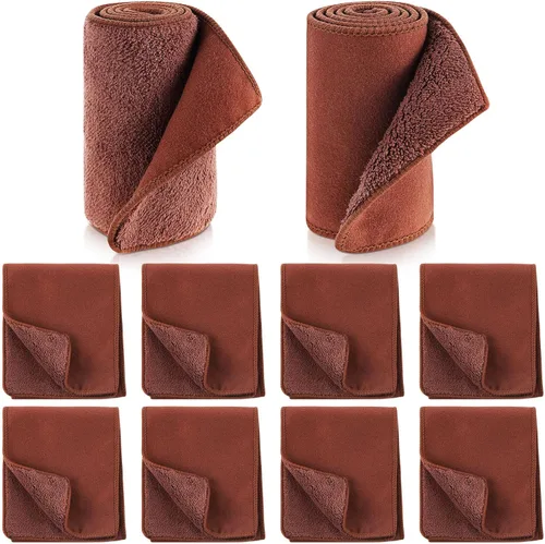 Vista 14 de 10 piezas de kit de paños para pulir zapatos con aplicadores para brillo, paños de limpieza para zapatos de cuero y botas, paños de microfibra