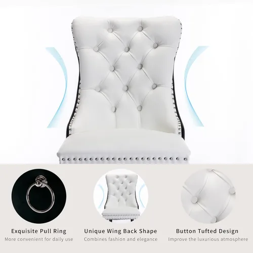 Vista 84 de ODUSE-DAILY - Juego de 2 sillas de cocina y comedor de terciopelo beige, con capitoné, tapizadas en terciopelo, estructura de madera maciza