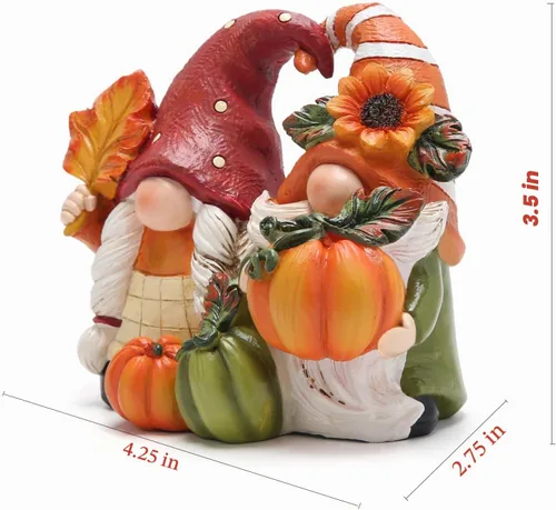 Vista 7 de Hodao - Decoración de gnomo de calabaza de Acción de Gracias, certerpiece