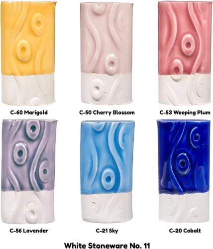 Vista 3 de AMACO Celadon High Fire - Esmalte transparente brillante de 12 pintas, 12 colores surtidos, 100% cono mezclable 5-6 (C) esmaltes de cerámica líquida