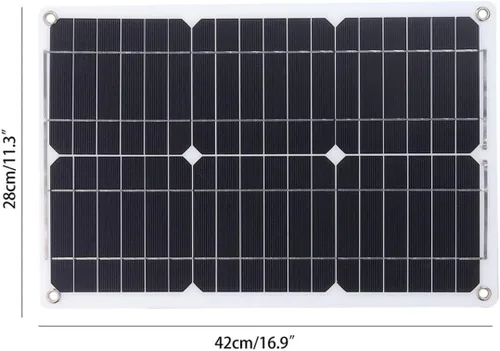 Vista 2 de SEWACC Dual USB Port Portable Solar Panel for Outdoor Use Rv Solar Panel Kit for Car Camper Boat Yacht with High Wind Resistance and Flexible Design