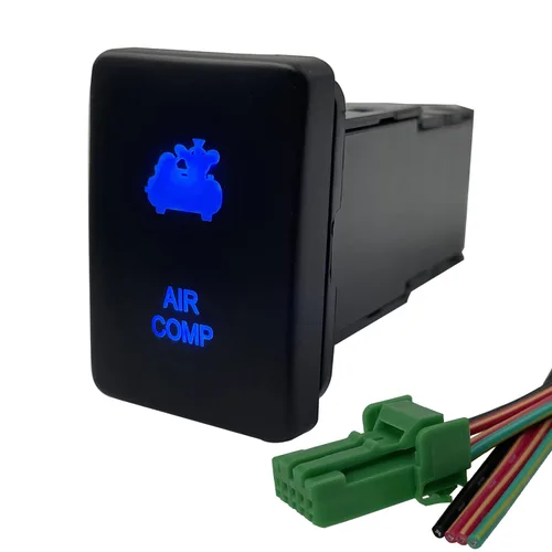 Vista 8 de Interruptor de botón de cámara inversa LED azul para Toyota Sequoia FJ Cruiser Prado Landcruiser RVA4 Highlander 3Amp 12V iluminado ON-Off SPST