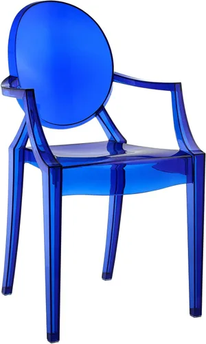 Silla de Comedor transparente de Casper, Plástico, Azul