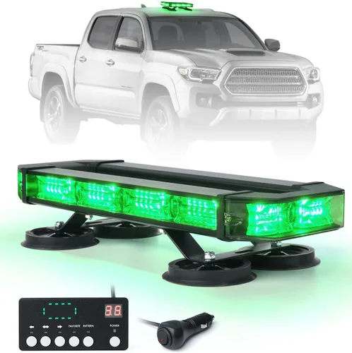 Vista 12 de LUMENIX Barra de luz estroboscópica de emergencia para techo con 72 luces LED con panel de control, base magnética, advertencia intermitente, barra