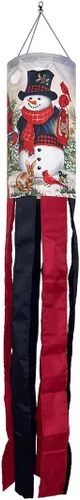 Vista 6 de Manga de viento navideña de Gnomos de Invierno con Gorro de Papá Noel 40" L Briarwood Lane