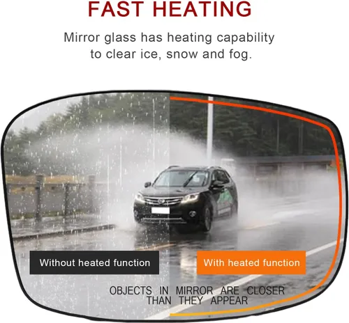 Vista 4 de Espejo lateral del pasajero de repuesto para Honda Odyssey 2018 2019, retrovisor lateral derecho exterior de cristal, con placa de respaldo