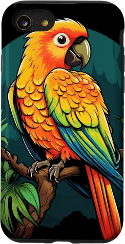 Vista 13 de Funda para iPhone 15 Sun Conure Tropical Bird Perico