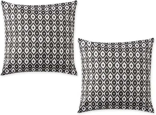 Vista 8 de DII Colección de fundas de almohada de poliéster repelente al agua para exteriores, reversible, 18x18, entramado verde, 2 piezas