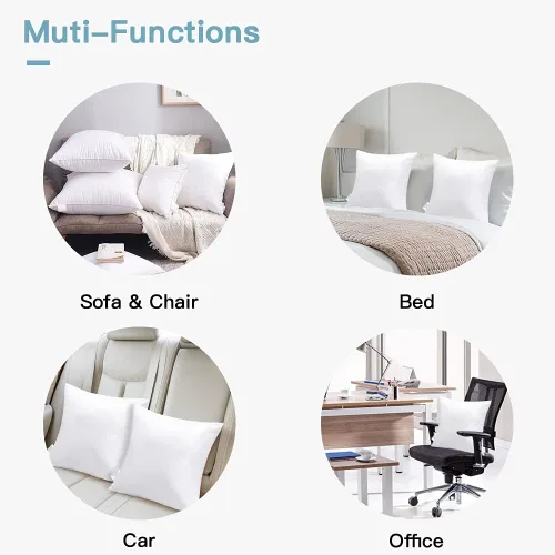 Vista 6 de Artscope Outdoor Waterproof Throw Pillows Inserts Set of 2, Premium Fluffy Decorative Square Form Cushion Stuffer Inner Soft for Patio Furniture