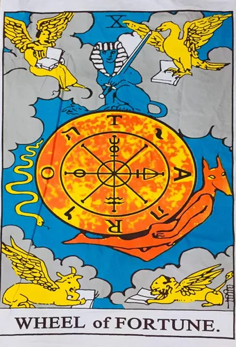 Vista 11 de Indian Consigners - Tapiz de cartas de tarot coloridas, pósteres pequeños de algodón, Europa medieval (100 CM x 75 CM) (Muerte)