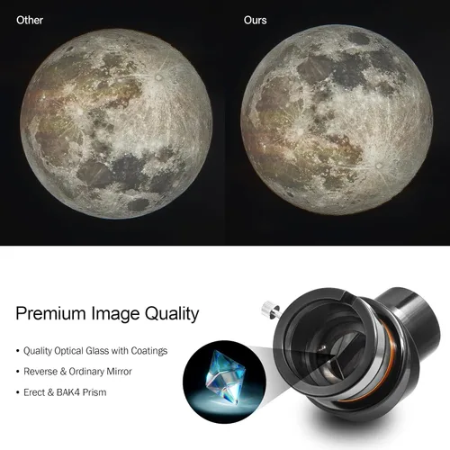 Vista 2 de Astromania Prisma de imagen erecta de 45 grados diagonal de 2 pulgadas para telescopio - Prisma BAK4 de montaje de imagen con revestimiento