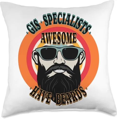 Vista 5 de GIS SPECIALISTS Gifts Awesome GIS Specialists Have Beards - Almohada divertida de 16 x 16 pulgadas, multicolor