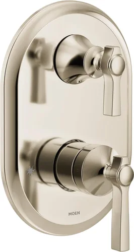 Vista 8 de Moen UTS2411BG Flara M-CORE Serie 3 - Moldura de ducha de 2 manijas con válvula de transferencia integrada, requiere válvula, oro cepillado