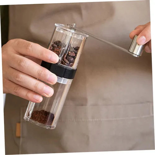 Vista 9 de TOYANDONA Manual Coffee Bean Grinder Adjustable Burr Mill for Home and Office Portable Hand-cranked Coffee Mill for Freshly Ground Beans for Travel