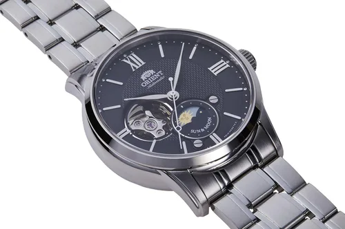 Vista 3 de ORIENT Reloj mecánico clásico semi esquelético Sun & Moon RN-AS0001B para hombre