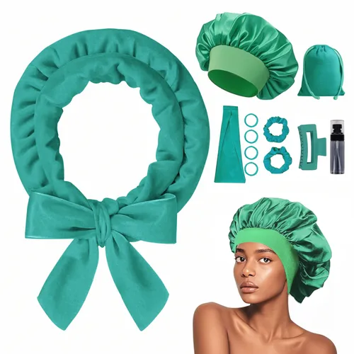 Vista 11 de Rizos sin Calor con Diadema para la Noche, 70'' Rizadores de Cabello sin Calor para Cabello Mediano a Largo, Negro