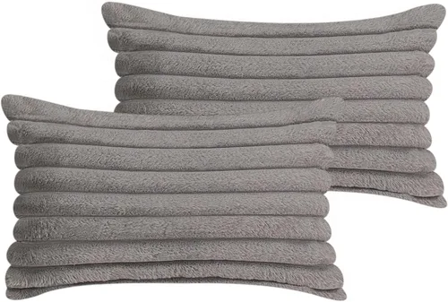 Vista 18 de Juego de 2 fundas de almohada decorativas de 16 x 16 pulgadas, fundas decorativas de piel sintética para cama, sofá, funda de almohada suave