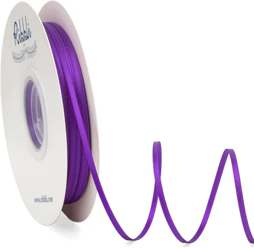 Vista 8 de Ribbli - Cinta de satén 1/8 pulgadas x 100 yardas continuas, cinta negra delgada de doble cara para usar en tarjetas de invitación de boda