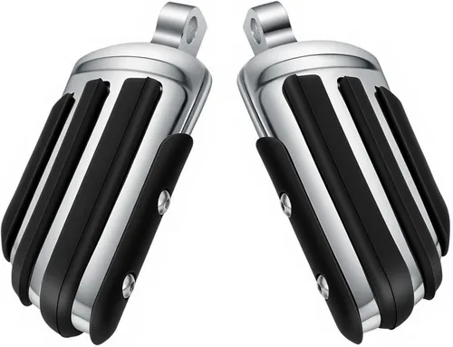 Vista 15 de Estriberas negras para motocicleta 1.25" 32mm, reposapiés ajustables para autopista, compatibles con Harley