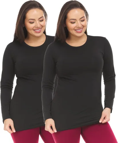 Thermajane Camisetas térmicas de manga larga para mujer, para clima frío, ropa interior o capa base térmica Negro