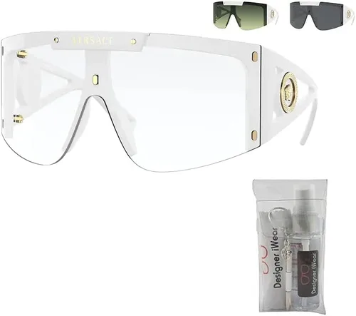 Vista 2 de Versace VE4393 Gafas de sol irregulares para mujer + paquete con kit de cuidado de gafas iWear de diseñador