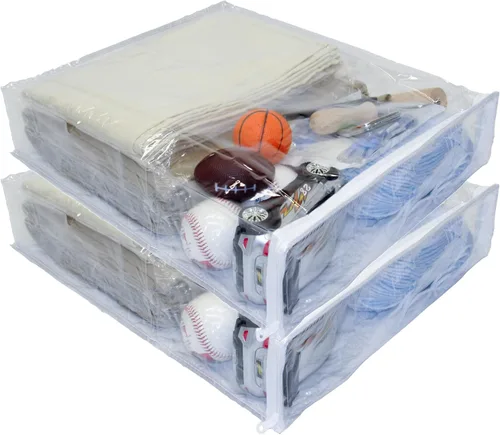 Vista 5 de Paquete de 1 bolsa de almacenamiento de vinilo resistente con cremallera (transparente) (15 x 18 x 4 pulgadas), 4.7 galones