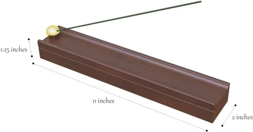 Vista 2 de Soporte de palo de incienso de madera marrón con caja de almacenamiento
