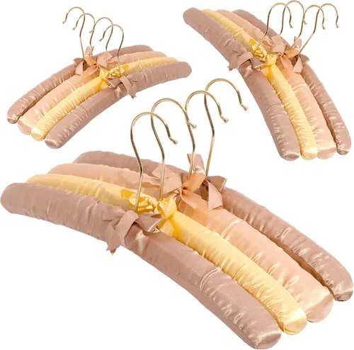 Vista 10 de Premium Padded Hangers for Women’s Clothing, Set of 12, Balck Non-Slip Fabric Hangers for Sweaters, Dresses, Coats, Wedding & Bride Hanger