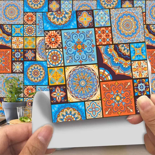 Vista 2 de AILEGOU Juego de 20 calcomanías para azulejos de despegar y pegar, vinilo impermeable, autoadhesivo, removible, para baño y cocina, 6 x 6 pulgadas