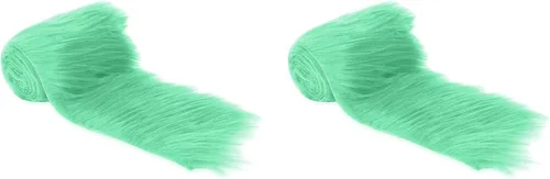 Vista 10 de FabricLA Tiras de Pelo Sintético Afelpado Verde Manzana - Pelo Artesanal para Gnomos, Cosplay y Proyectos de Bricolaje 2" X 60