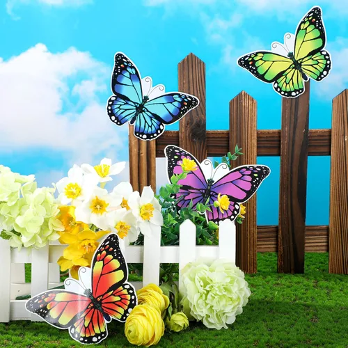 Vista 7 de Eersida 16 imanes de puerta con diseño de mariposa de doble cara, adhesivos magnéticos decorativos para ventana, patio, puertas correderas, protector
