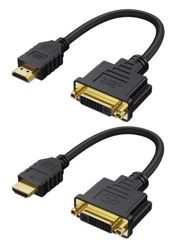 Vista 13 de CableCreation Cable corto HDMI a DVI de 0.5 pies, adaptador DVI-I bidireccional (24+5) hembra a HDMI macho 1080P convertidor DVI a HDMI compatible