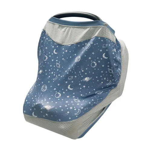 Boppy 4 y más fundas multiusos, cielo estrellado azul, secado rápido, UPF 50+ tejido y malla transpirable, versátil para toldo de asiento